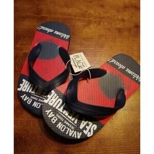 TCP Youth Big Boy UNISEX Summer Flip Flop Sandals Avalon Red Sharks Beach 3/4Y